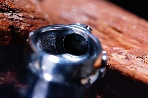 ブラッククオーツ&ダブルフレア シルバーリング ブラッククオーツ&ダブルフレア シルバーリング