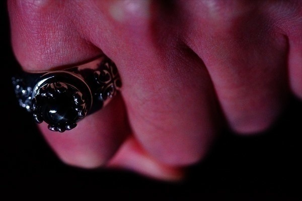 ブラッククオーツ&ダブルフレア シルバーリング ブラッククオーツ&ダブルフレア シルバーリング