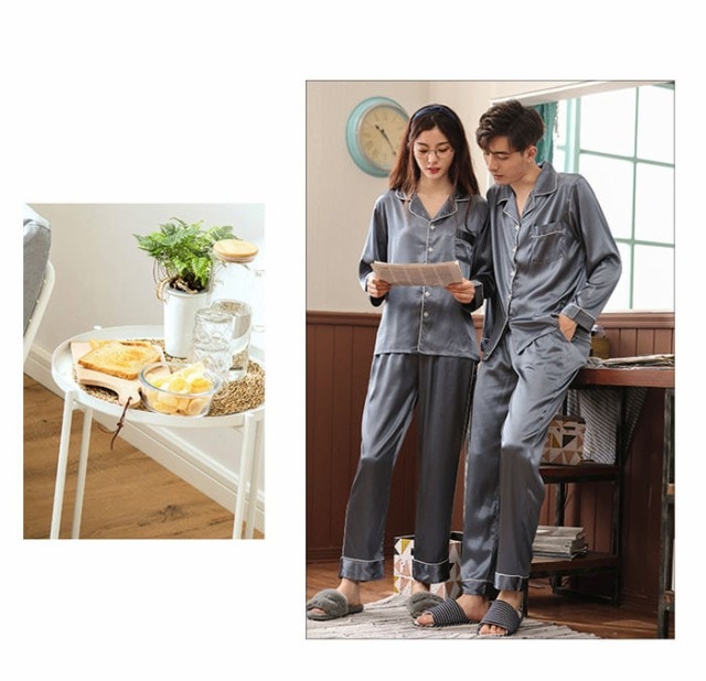 ペアパジャマ ルームウェア 合成シルク カップル パジャマ 寝間着 ギフト 寝巻き 男女セット 絹ルームウェア ナイトウェア お揃い 部屋着 ペアパジャマ ルームウェア 合成シルク カップル パジャマ 寝間着 ギフト 寝巻き 男女セット 絹ルームウェア ナイトウェア お揃い 部屋着