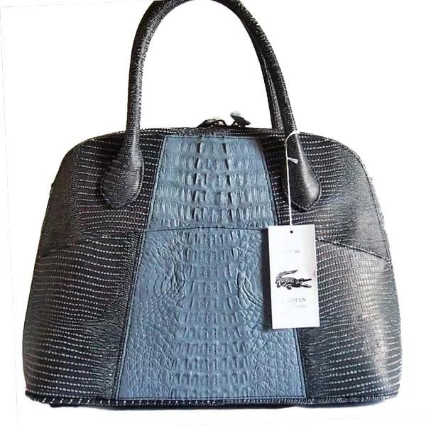 LB-4035 ハンドバッグ ニコチン ブラック カイマン使用 スパニッシュラム
