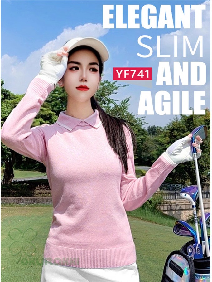 未使用品 レディース ジーフォア G/FORE ニット 38(M) ピンク系