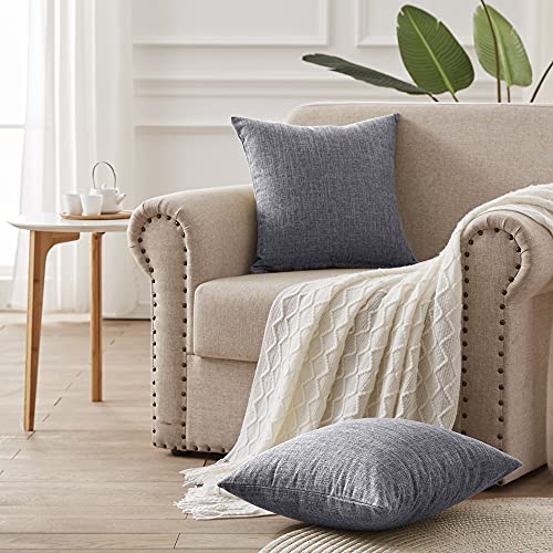 CUTEWIND 座布団カバー 55x59cm 5枚セット ざぶとんかばー おしゃれ 銘仙判 北欧 リネン風 シンプル 和室 クッションカバー グレー