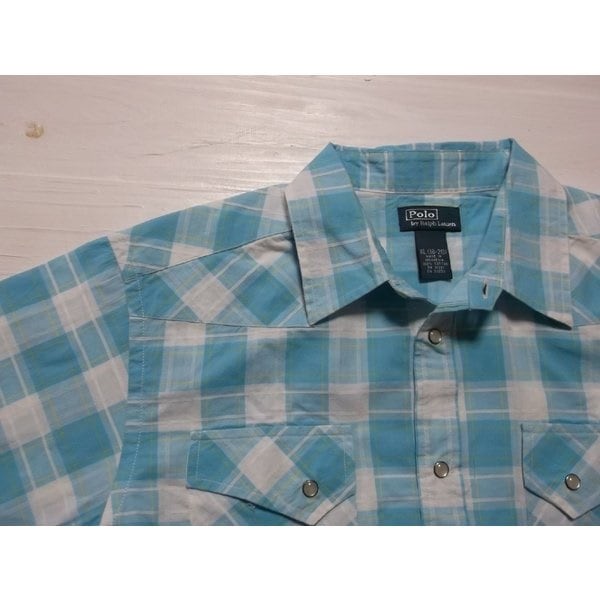 ボーイズサイズ 半袖 ウエスタンシャツ ブルー boys PR2-123