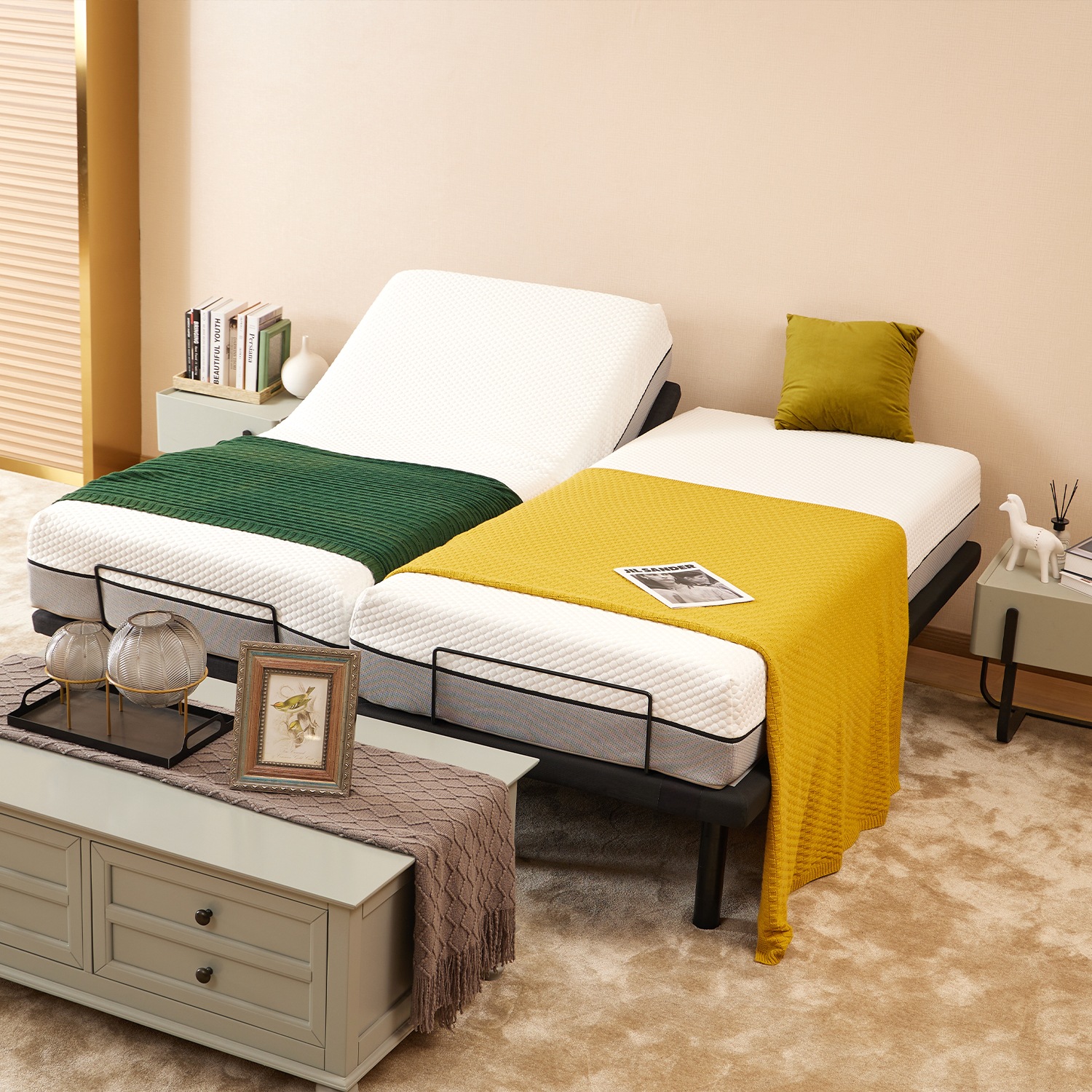 国内発送!電動ベッド 折りたたみベッド 2モーター 196*97cm シングル 家庭用 組立簡単 高さ調節 角度調整 国内発送!電動ベッド 折りたたみベッド 2モーター 196*97cm シングル 家庭用 組立簡単 高さ調節 角度調整