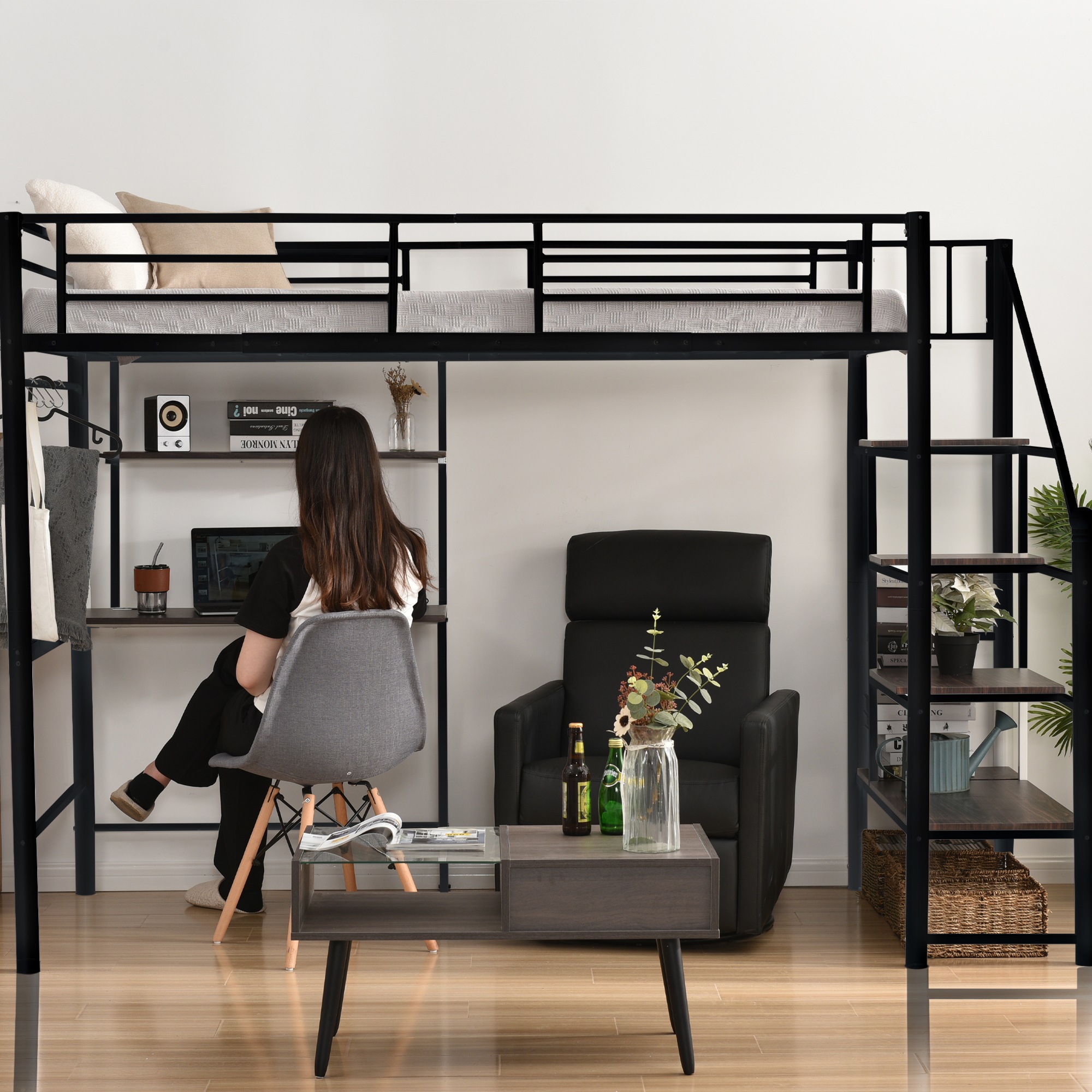 国内発送!ロフトベッドA73ロフトベッド シングル 階段付き パイプベッド デスク付き 北欧風 コンセント付き 収納 子供ベッド 耐震 ベッド パイプ 金属 昇降らくらく 高さ170cm 耐荷重150 国内発送!ロフトベッドA73ロフトベッド シングル 階段付き パイプベッド デスク付き 北欧風 コンセント付き 収納 子供ベッド 耐震 ベッド パイプ 金属 昇降らくらく 高さ170cm 耐荷重150