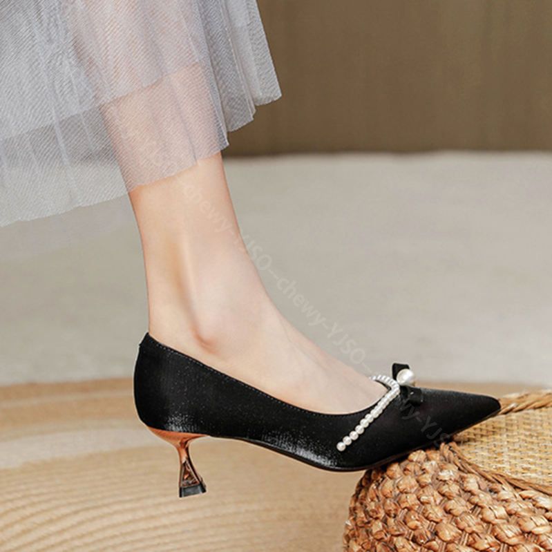 500円OFFクーポン ドレスシューズ 結婚式パンプス ポインテッドトゥ パーティ 靴 5.5センチヒール パール サテンパンプス ピンヒール リボン 可愛い おしゃれ 痛くない ハイヒール 美脚魅せ 500円OFFクーポン ドレスシューズ 結婚式パンプス ポインテッドトゥ パーティ 靴 5.5センチヒール パール サテンパンプス ピンヒール リボン 可愛い おしゃれ 痛くない ハイヒール 美脚魅せ