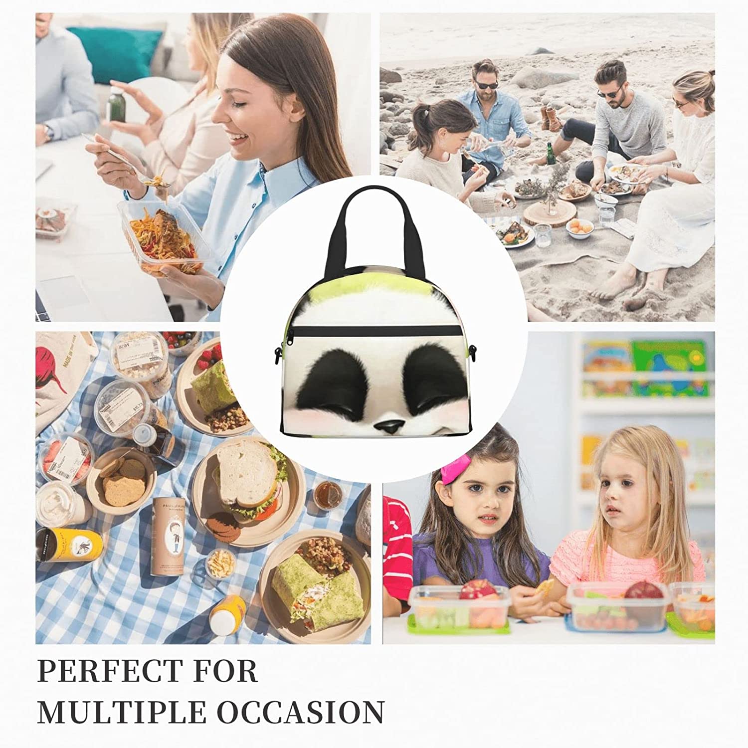 女性男性用断熱ランチバッグかわいいパンダランチボックス学校の仕事場用の漏れ防止ランチクーラーピクニッ 母の日-0009455 女性男性用断熱ランチバッグかわいいパンダランチボックス学校の仕事場用の漏れ防止ランチクーラーピクニッ 母の日-0009455