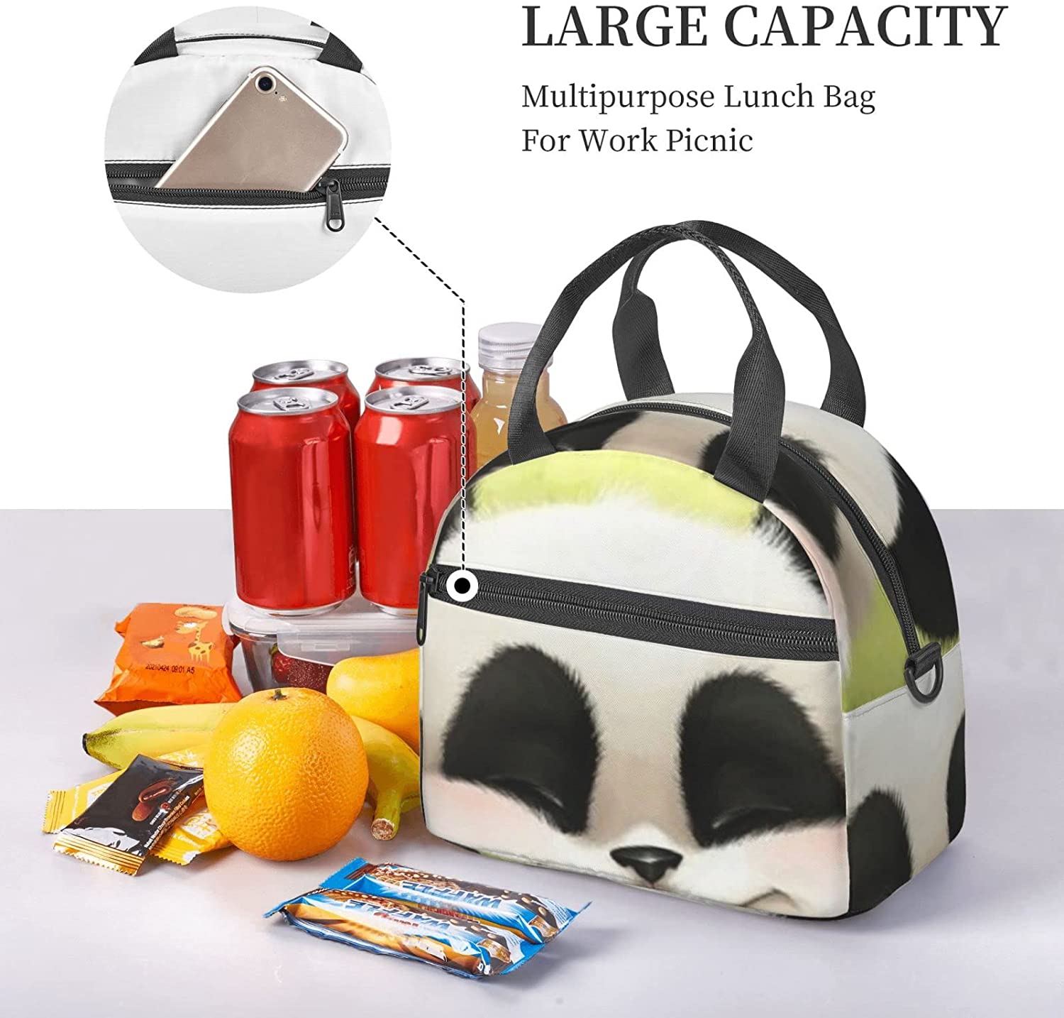 女性男性用断熱ランチバッグかわいいパンダランチボックス学校の仕事場用の漏れ防止ランチクーラーピクニッ 母の日-0009455 女性男性用断熱ランチバッグかわいいパンダランチボックス学校の仕事場用の漏れ防止ランチクーラーピクニッ 母の日-0009455