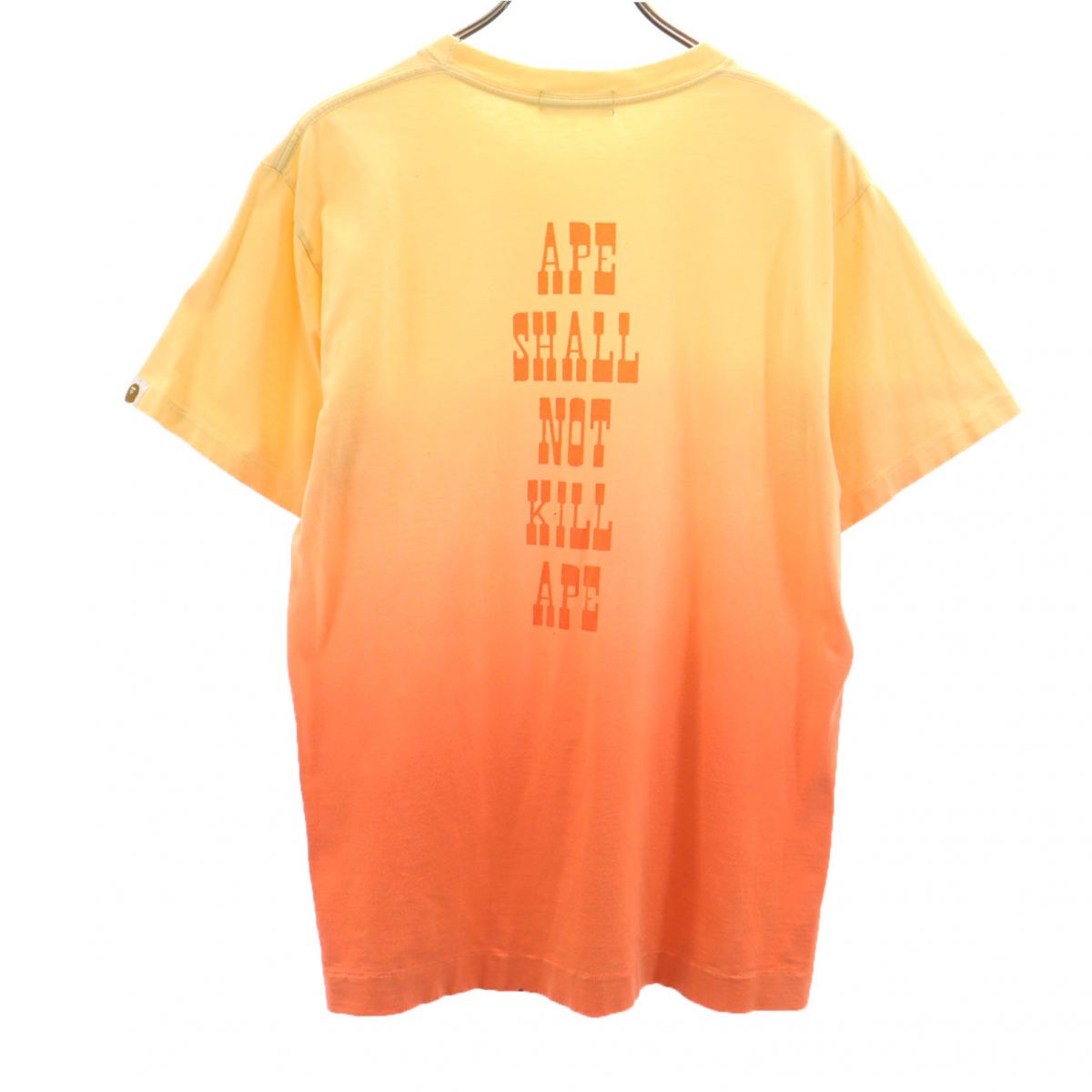 両面プリント 半袖 Tシャツ M イエロー×オレンジ メンズ