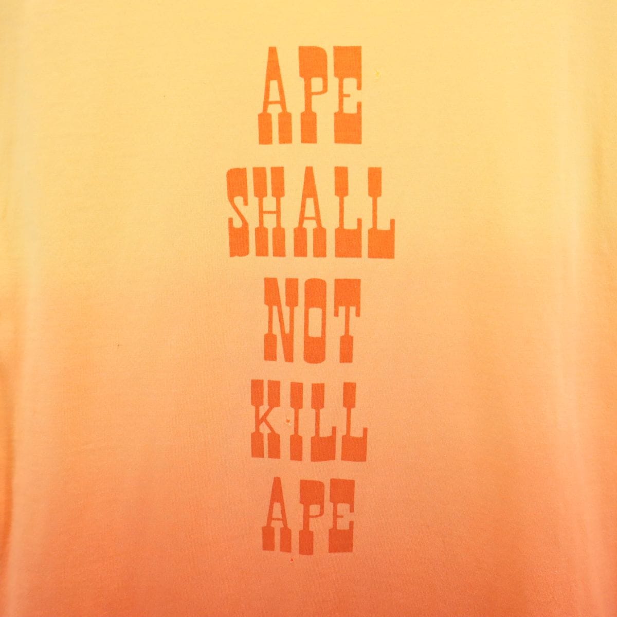 両面プリント 半袖 Tシャツ M イエロー×オレンジ メンズ