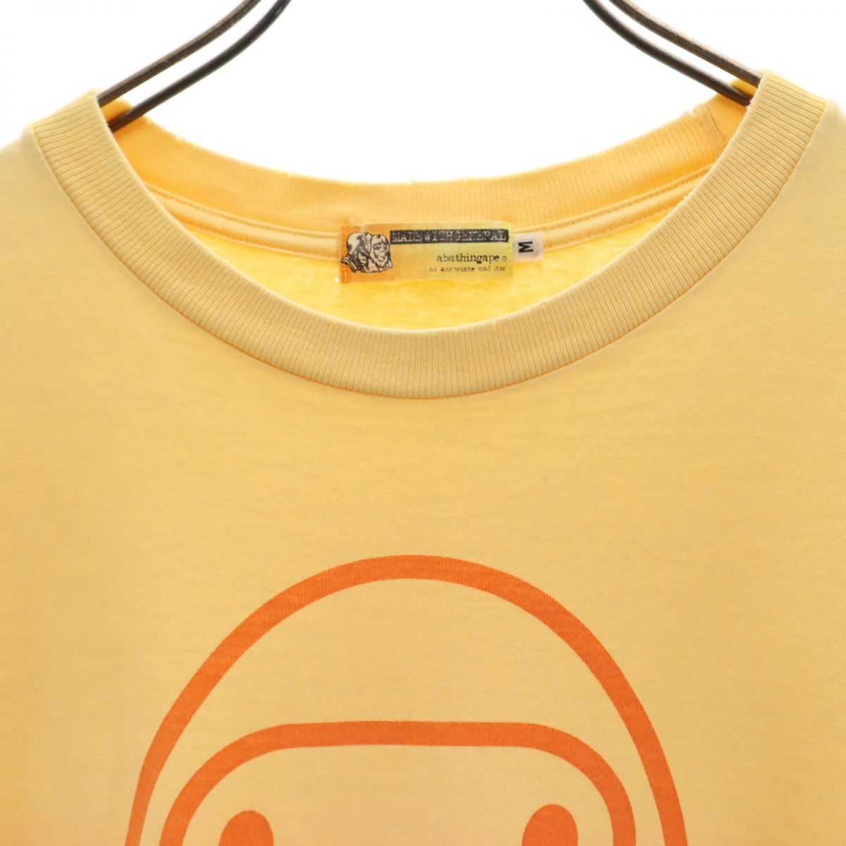 両面プリント 半袖 Tシャツ M イエロー×オレンジ メンズ