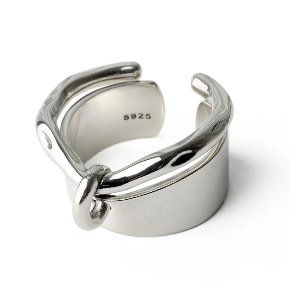 魅力的な価格 シルバー925 二連リング 太幅リング 指輪 SILVER925 シルバー 銀色 レディースリング 指輪