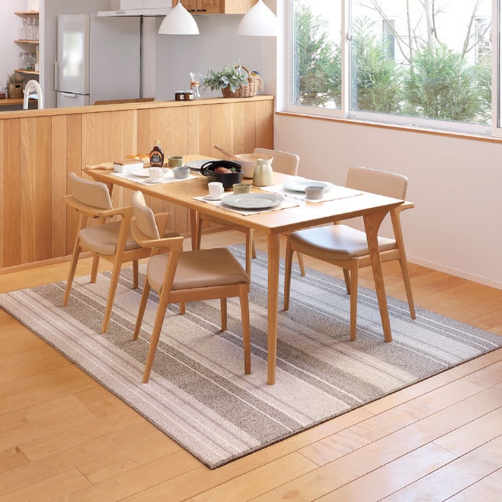 撥水ダイニングラグ 240×330cm ストライプ柄 撥水加工 防汚加工 抗菌・防ダニ加工 ラグ カーペット ラグマット ラグカーペット おしゃれ ダイニング リビング 日本製