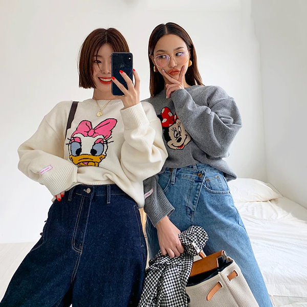 Qoo10] ミッキーミニー セーター 怠惰でゆったり