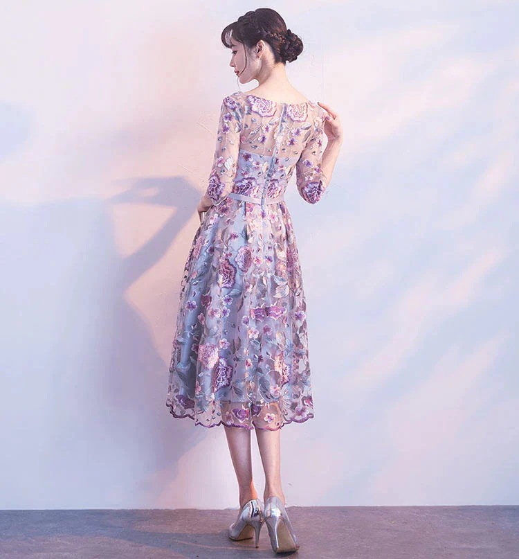 大きいサイズ追加パーティードレス花柄刺繍セレモニーレディースワンピース総レースエレガント五分袖フォーマル女性着やせワンピースハイウエストAラインナチュラルマキシワンピース大人通勤おしゃれ演奏会発表会卒