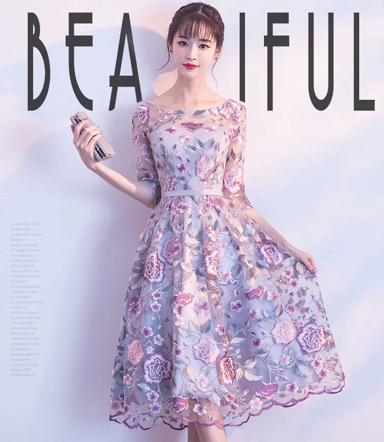 大きいサイズ追加パーティードレス花柄刺繍セレモニーレディースワンピース総レースエレガント五分袖フォーマル女性着やせワンピースハイウエストAラインナチュラルマキシワンピース大人通勤おしゃれ演奏会発表会卒