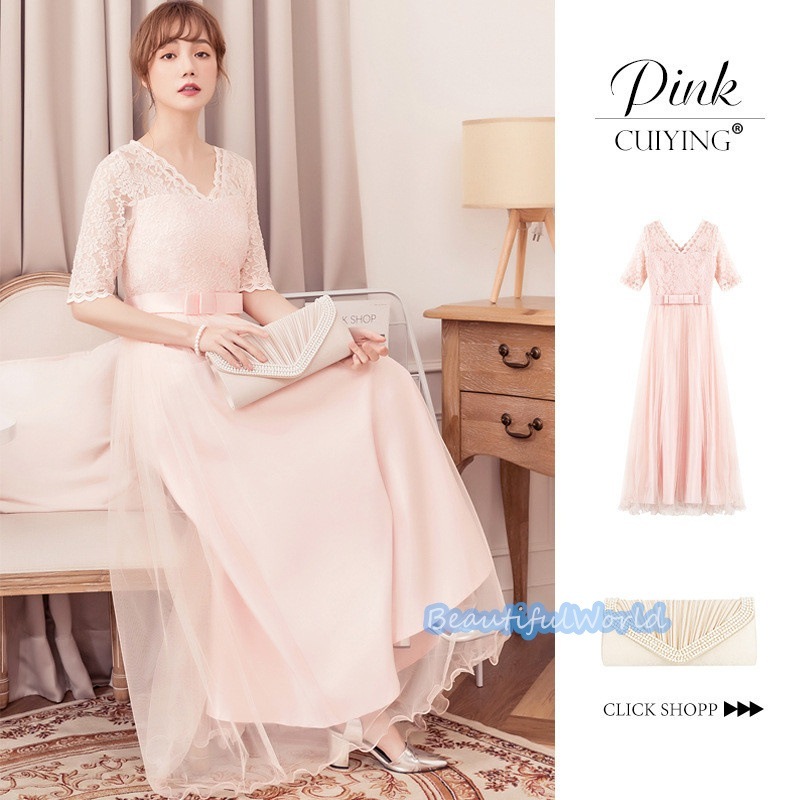 二次会ワンピース レディース フォーマルドレス パーティードレス レースワンピース おしゃれ お呼ばれ 二次会 披露宴 謝恩会 発表会E8