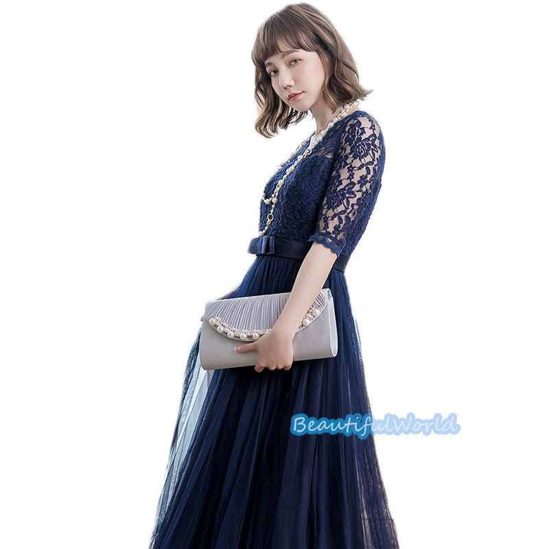 二次会ワンピース レディース フォーマルドレス パーティードレス レースワンピース おしゃれ お呼ばれ 二次会 披露宴 謝恩会 発表会E8