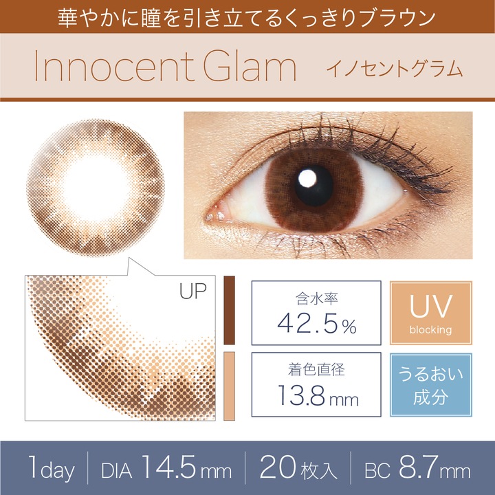 エバーカラー ワンデー ナチュラル モイストレーベル UV イノセントグラム 20枚入り2箱