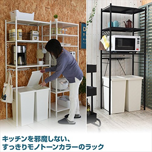 色:ホワイト サイズ:ハイ(棚板3枚) 山善(YAMAZEN) レンジラック ゴミ箱上ラック 【全体 色:ホワイト サイズ:ハイ(棚板3枚) 山善(YAMAZEN) レンジラック ゴミ箱上ラック 【全体