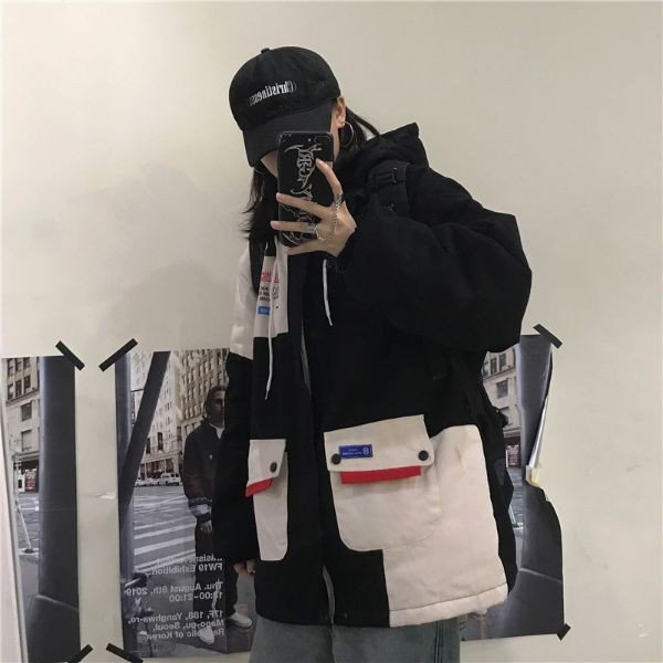 ブルゾン ジャンパー コート レディース 内ボア フード付き オーバーシルエット 配色 ストリート系 mdprevattcaulkingandwaterproofing.com