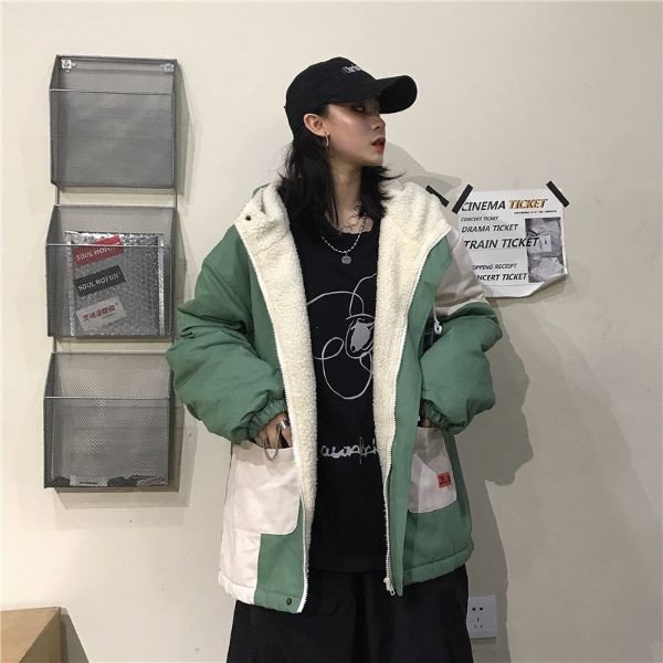 ブルゾン ジャンパー コート レディース 内ボア フード付き オーバーシルエット 配色 ストリート系 mdprevattcaulkingandwaterproofing.com