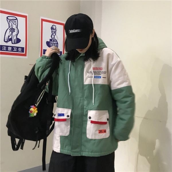 ブルゾン ジャンパー コート レディース 内ボア フード付き オーバーシルエット 配色 ストリート系 mdprevattcaulkingandwaterproofing.com