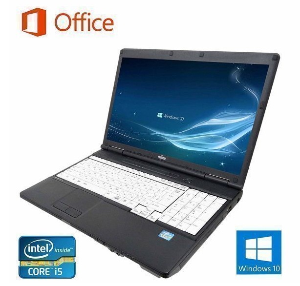 サポート付き 富士通 A561/C 第二世代Core i5 Windows 10 PC Office 2016 大容量新品SSD:480GB メモリ:8GB & ウイルスセキュリティZERO
