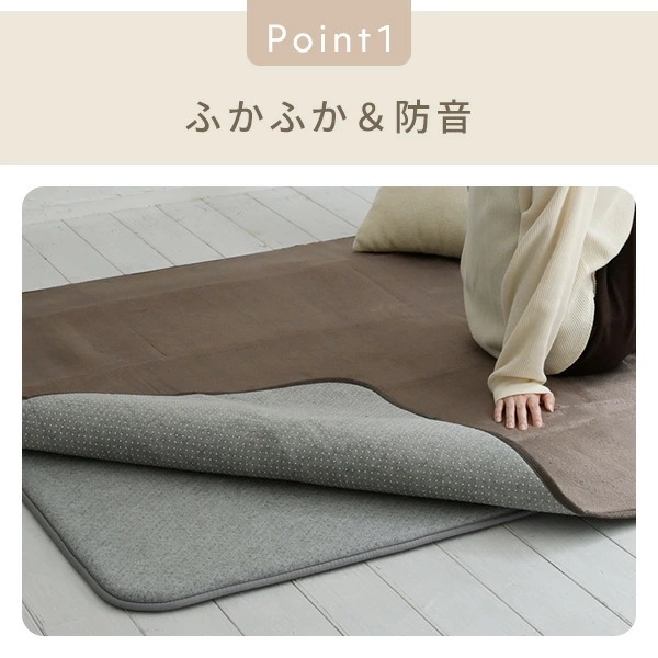 防音マット ラグ カーペット アンダーラグ ゆかもふ 20mm厚 1.5畳 115×170cm 滑り止め 防音 洗える 防音等級特級 ホットカーペット対応 下敷き すべり止め 床暖房対応 ゆかモフ