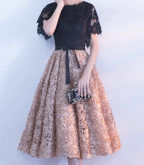 ドレス イブニングドレス ウェディング パーティー 結婚式 二次会 披露宴 演奏会 発表会 ステージ 舞台 演劇 膝丈 半袖 ラウンドネック Aライン レース 刺繍 ウエストリボン 切り替えデザイン ドレス イブニングドレス ウェディング パーティー 結婚式 二次会 披露宴 演奏会 発表会 ステージ 舞台 演劇 膝丈 半袖 ラウンドネック Aライン レース 刺繍 ウエストリボン 切り替えデザイン