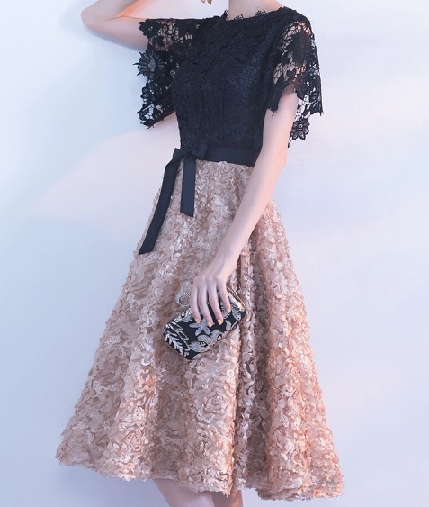 ドレス イブニングドレス ウェディング パーティー 結婚式 二次会 披露宴 演奏会 発表会 ステージ 舞台 演劇 膝丈 半袖 ラウンドネック Aライン レース 刺繍 ウエストリボン 切り替えデザイン ドレス イブニングドレス ウェディング パーティー 結婚式 二次会 披露宴 演奏会 発表会 ステージ 舞台 演劇 膝丈 半袖 ラウンドネック Aライン レース 刺繍 ウエストリボン 切り替えデザイン