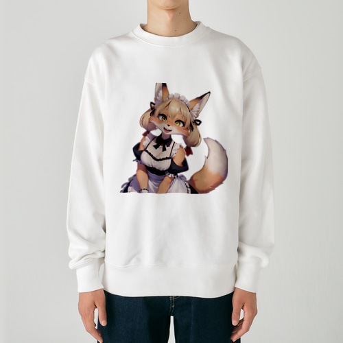 【文字入れ可能受注生産】キツネの女の子 メイド ケモナー ヘビーウェイトスウェット 【文字入れ可能受注生産】キツネの女の子 メイド ケモナー ヘビーウェイトスウェット