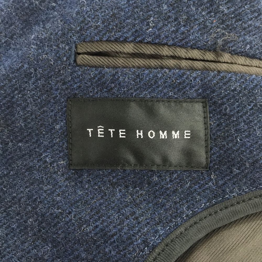 長袖 ウールコート 4 ネイビー メンズ 長袖 ウールコート 4 ネイビー メンズ