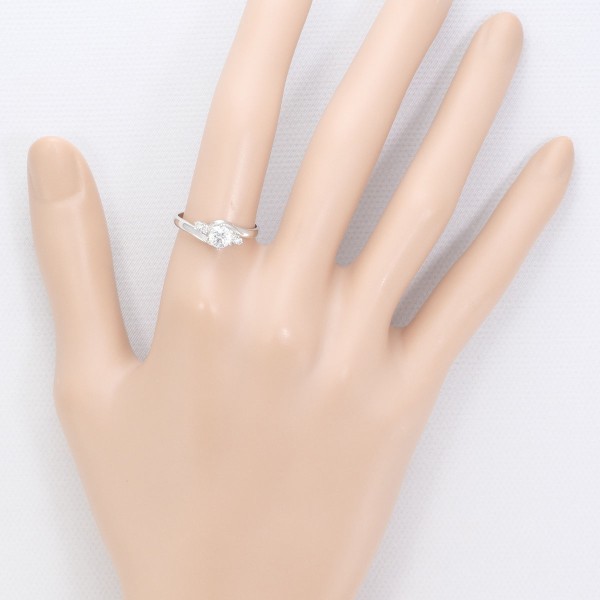 PT950 リング 12.5号 ダイヤ 0.406 VVS2 0.088 サファイア 鑑定書 中古 PT950 リング 12.5号 ダイヤ 0.406 VVS2 0.088 サファイア 鑑定書 中古