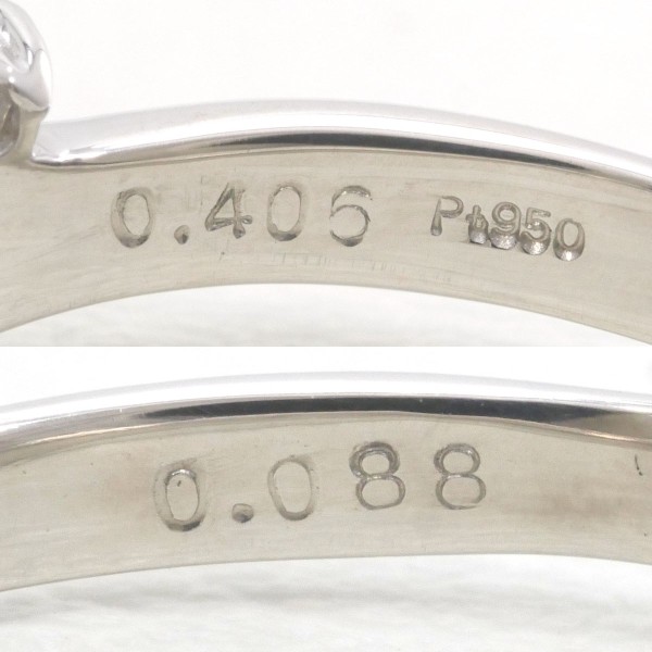PT950 リング 12.5号 ダイヤ 0.406 VVS2 0.088 サファイア 鑑定書 中古 PT950 リング 12.5号 ダイヤ 0.406 VVS2 0.088 サファイア 鑑定書 中古