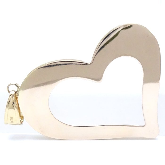 オープンハート ペンダントトップ K18YG イエローゴールド /79049【中古】 オープンハート ペンダントトップ K18YG イエローゴールド /79049【中古】