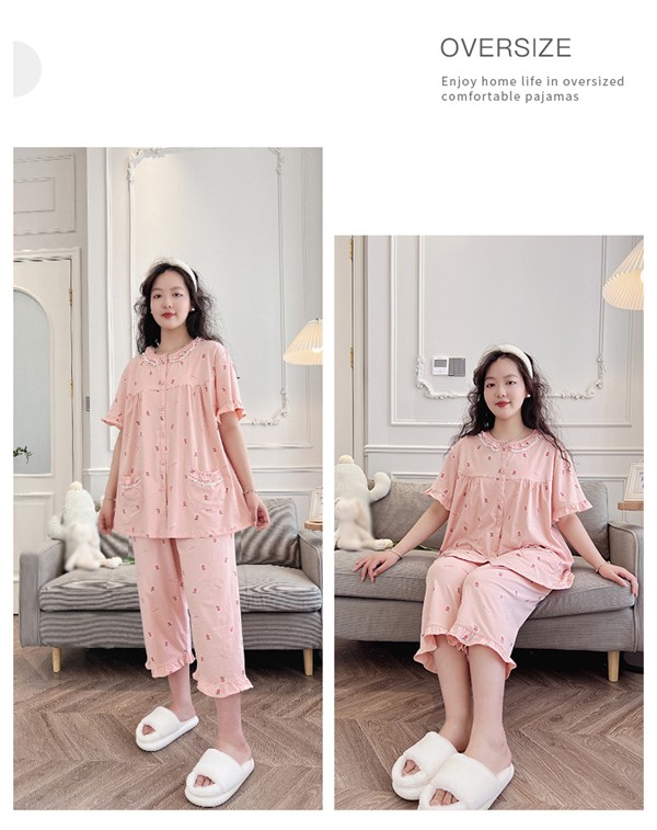 大きいサイズ パジャマ レディース 綿100％ ダブルガーゼ ぽっちゃり 前開き 半袖 ガーゼ 春 夏 上下セット 大人用 ルームウェア ピンク グリーン コットン 可愛い かわいい マタニティ 入