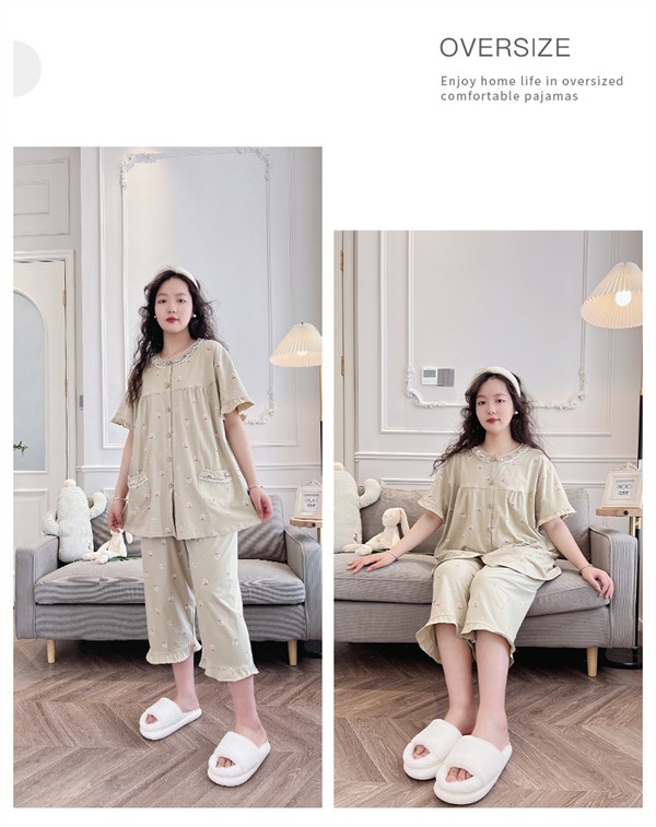 大きいサイズ パジャマ レディース 綿100％ ダブルガーゼ ぽっちゃり 前開き 半袖 ガーゼ 春 夏 上下セット 大人用 ルームウェア ピンク グリーン コットン 可愛い かわいい マタニティ 入