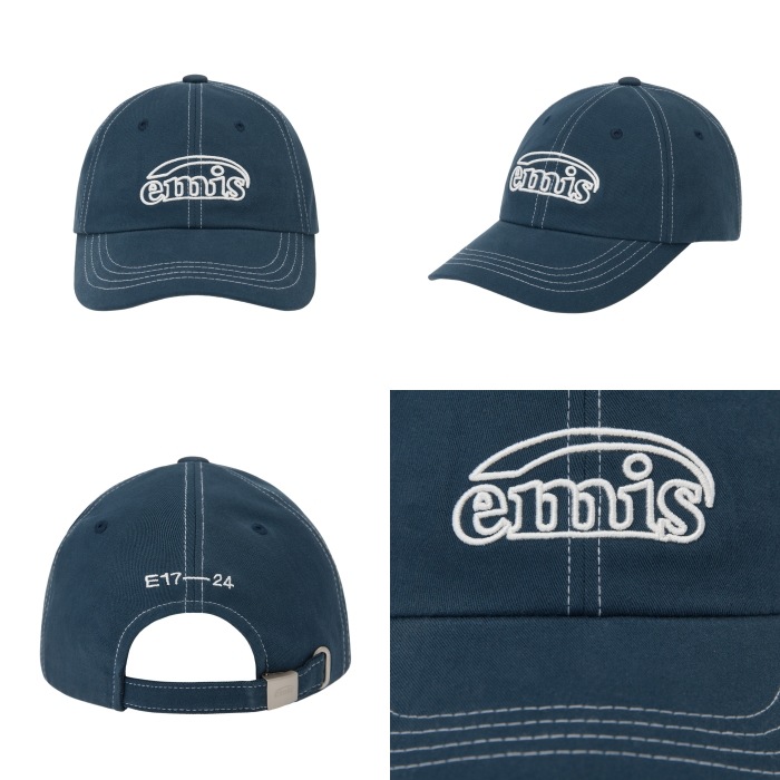 EMIS】 WHITE STITCH BALL CAP : NAVY キャップ