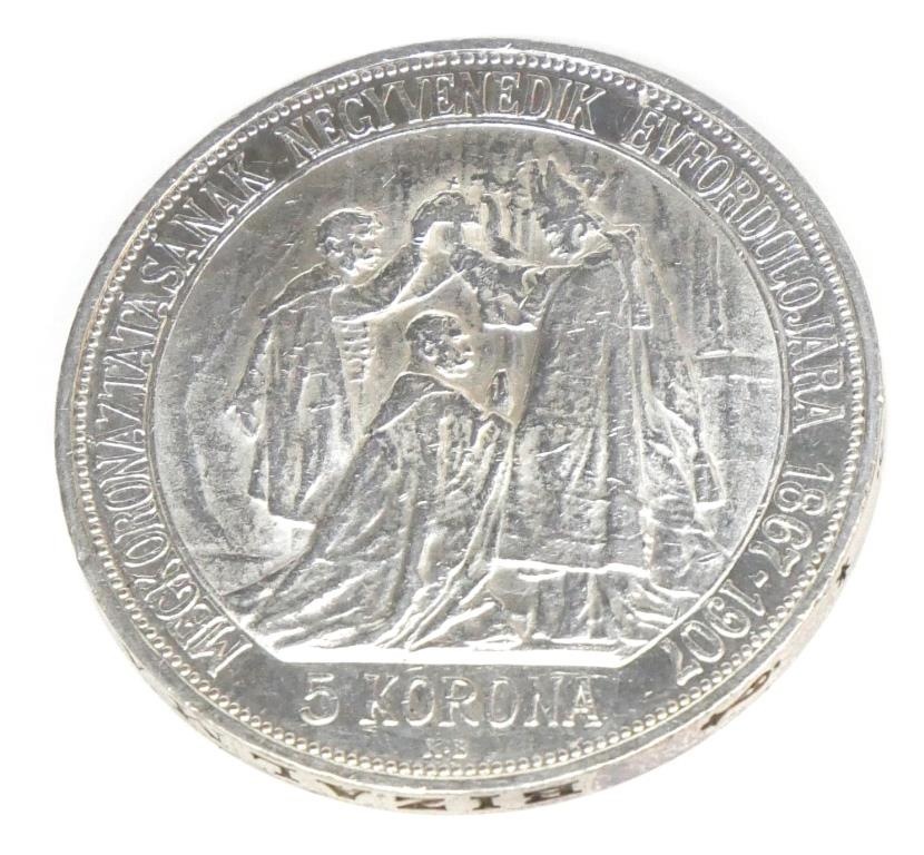ハンガリー　5コロナ　銀貨　1907年 JCC | ジャパンコインキャビネット / ハンガリー 1907年 5コロナ