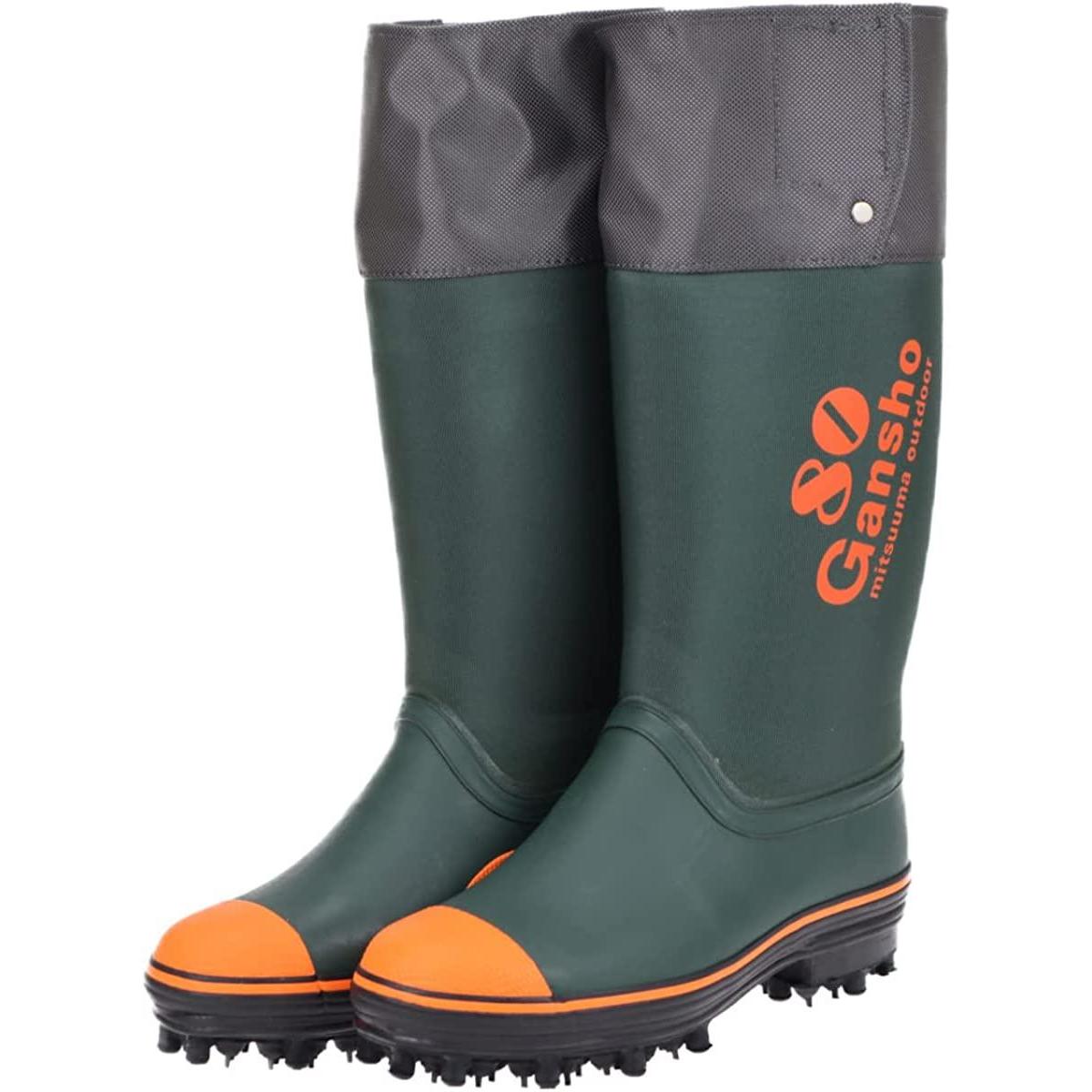 ミツウマ 岩礁80型NS ピンスパイク 長靴 濃グリーン 25.5cm 足首固定用バンド付 作業用 釣り 氷雪 204101 ミツウマ 岩礁80型NS ピンスパイク 長靴 濃グリーン 25.5cm 足首固定用バンド付 作業用 釣り 氷雪 204101