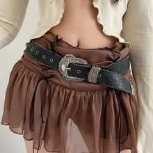 ユニセックスジーンズベルトゴス Y2k デザイナーベルト女性のための高品質の高級黒パンクアクセサリー 3.8 センチメートルウエストバンド男性ベルト自由奔放に生きる ユニセックスジーンズベルトゴス Y2k デザイナーベルト女性のための高品質の高級黒パンクアクセサリー 3.8 センチメートルウエストバンド男性ベルト自由奔放に生きる