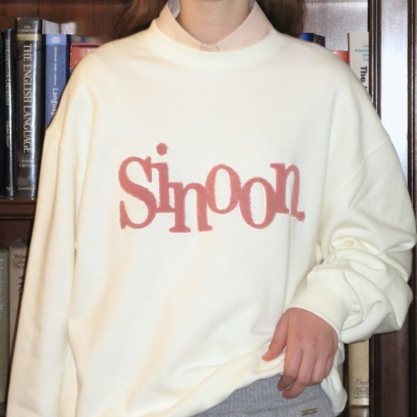 Sinoon グレー 刺繍ロゴ トレーナー タグ付き Sinoon 刺繍ロゴ トレーナー