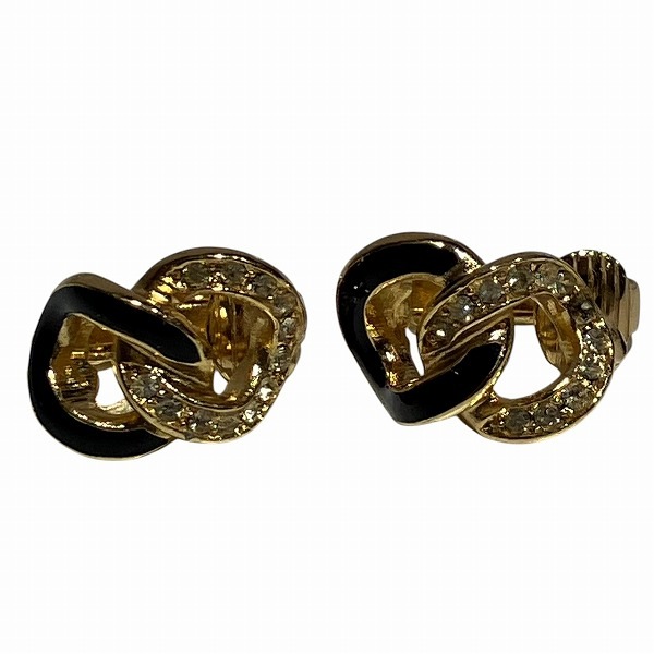 ディオール ゴールド×ブラック エナメル イヤリング レディース 【中古】