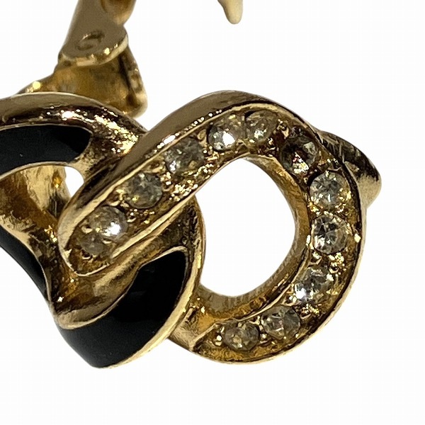 ディオール ゴールド×ブラック エナメル イヤリング レディース 【中古】