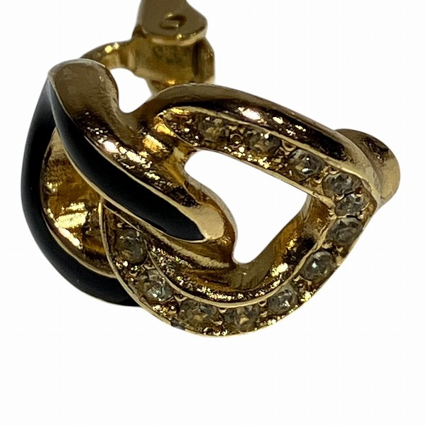 ディオール ゴールド×ブラック エナメル イヤリング レディース 【中古】