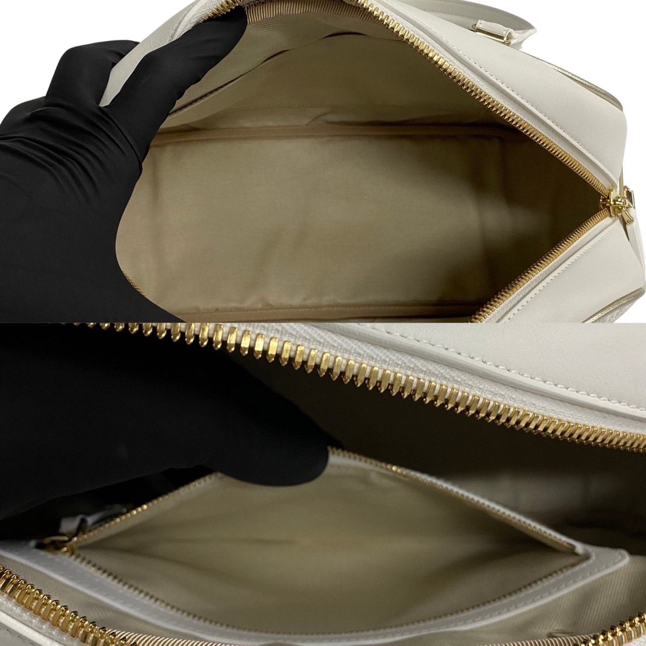 ミディアムクラシック ボーリングバッグ Dior VIBE オブリークショルダーバッグ レザー ホワイト 775-6