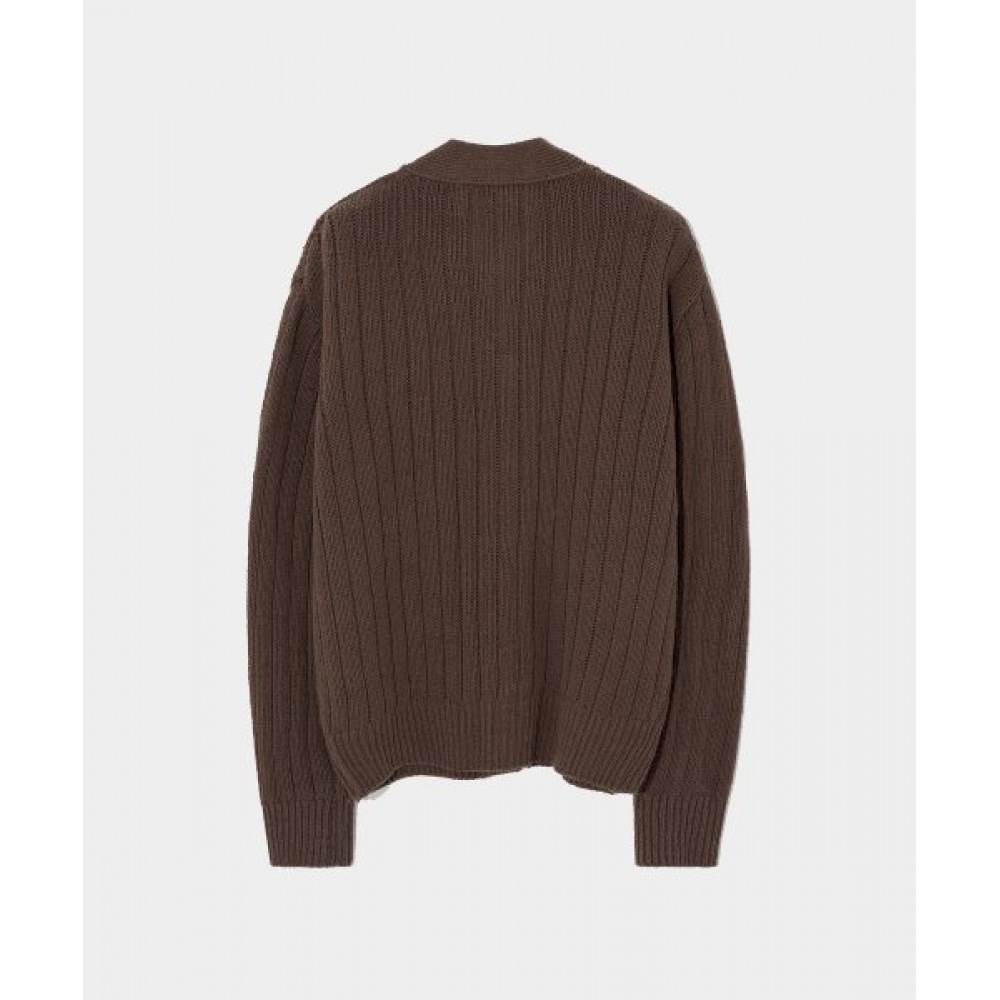 SATUR ファロオーバーサイズブークルカーディガンヘリテージブラウン