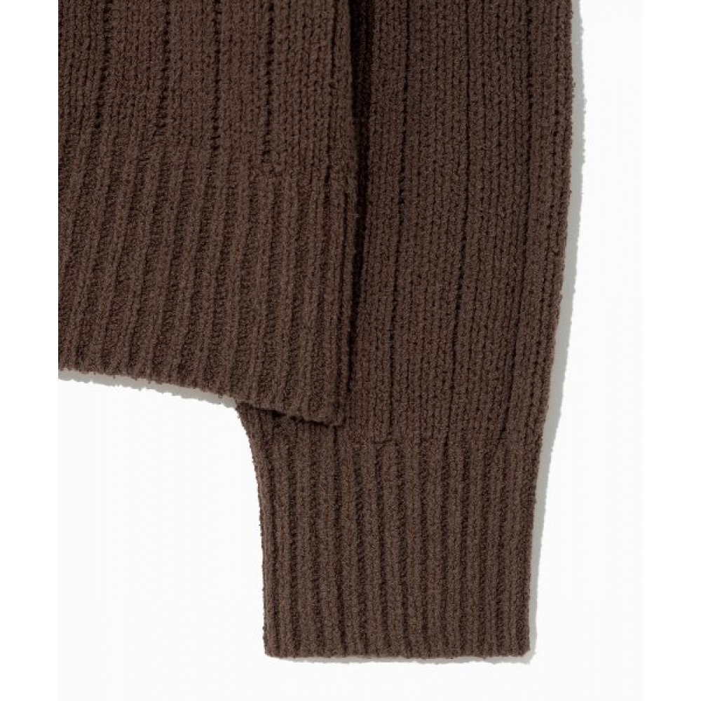 SATUR ファロオーバーサイズブークルカーディガンヘリテージブラウン