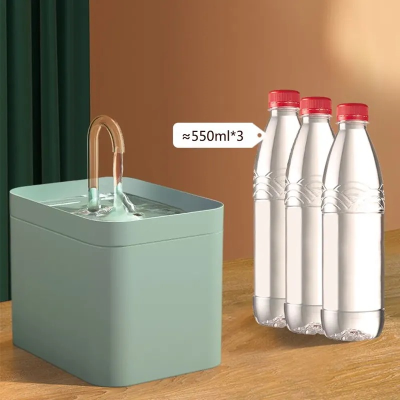 3営業日以内発送　ペット用ウォーターディスペンサー自動フィルター電気ミュート猫酒飲み1.5l再循環ろ過酒飲み猫水噴水用